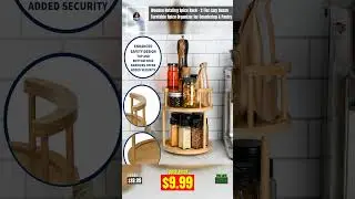 Wooden Rotating Spice Rack - 2 Tier Lazy Susan Turntable Spice Organizer for Countertop & #Shorts