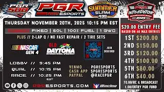 PGR eSports Intimidator Superspeedway Series | Old Daytona | GEN-4 | 11/20/25 | PGR eSports