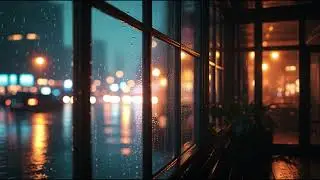 Rainy City Night Jazz ☔ Cozy Window View for Focus, Study & Relax | 38 Minutes