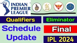 IPL T20 2024 | Qualifiers - Eliminator & Final Match Schedule Update | IPL Schedule 2024 Qualifiers