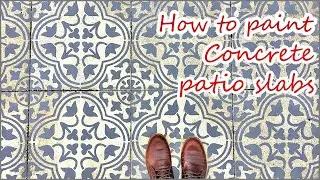 DIY Patio Transformation on a Budget | How to paint - Stencil Concrete Patio Slabs