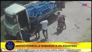 Motochorros armados asaltaron a repartidores de agua en Merlo