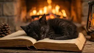 Can&rsquo;t Sleep This Black Kitten & Fireplace Scene Works Like Magic 🐱🔥.