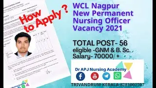 WCL Nagpur New Permanent Nursing Officer Vacancy - Total Post- 056  GNM & B. Sc. Salary- 70000/ +