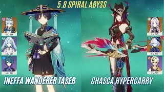 Ineffa Wanderer Taser & Chasca Hypercarry | Spiral Abyss 5.8 Genshin Impact