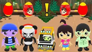 TAG WITH RYAN ORANGE RADIOLOGIST VS WHITE PANDA VAN VS COMNO VS KATE VS SWAB RYAN DOUBLE EGG SURPRIS