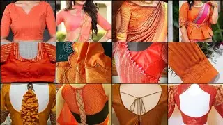 Orange Colour Blouse Design Back Neck | Orange Blouse Designs New Model | Blouse Neck Designs