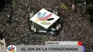 Mosaico de Madrid 2016 en la Plaza de Cibeles. Dia de la Corazonada 27/09/2009