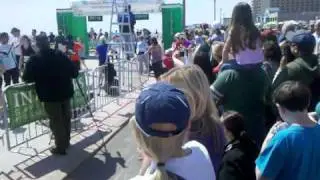 Susan finishing Long Branch Half Marathon 2011