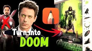 IRONMAN AS DOOM?? fanmade poster using AUTODESK MOBILE  #autodesk   #rdf #doctordoom #art #speedart