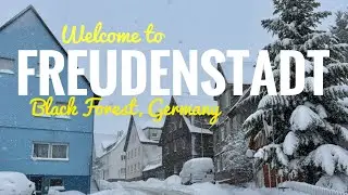 Very beautiful snowfall in Freudenstadt, Black Forest, Germany. Walking tour. 2025. 4K video