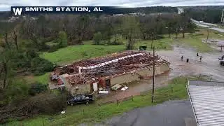 Smiths Station Alabama Heavily Damaged by Tornado