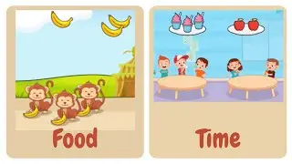 Match 123 numbers with their food | Counting and matching picture, animal with their food