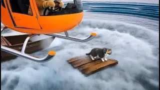 Fat Cat Rescue Team Successfully Rescued a Cat in Distress at Sea