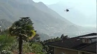 Infernalischer Flugl&auml;rm durch Kran-Helikopter in Orselina.