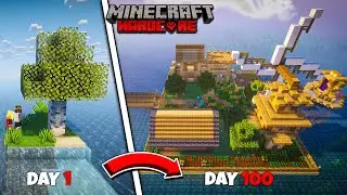 We Survived 100 Days On One Tree Island in Minecraft Hardcore 😱