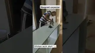 kitchen work start 🪚🔥#keepfollowing #woodwork #keepsupporting #carpenterwork #kitchentips