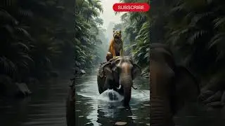Wicked Tiger and a friendly elephant! #shorts #shortsfeed #video #shortvideo #story #ai #animals