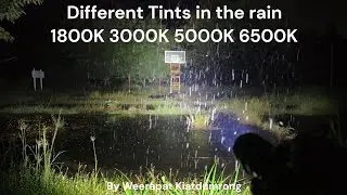 Фонарик с разными оттенками во время дождя: 1800К 3000К 5000К 6500К Различные цветовые температур...