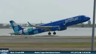 Sunday Plane Spotting at Boston Logan Airport | Takeoffs, Landings & Logan Lagoon Views