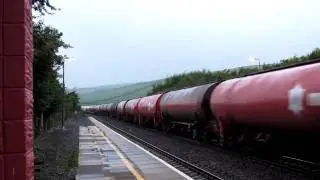 DB Class 60013 through Kidwelly 6B13 Robeston Westerleigh Murco Oil train 17/8/2010