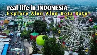 Real life In Indonesia - Walkingtour Explore Alun alun Kota Wisata Batu