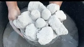 ASMR very soft sand white Ness dirt paste play dusty dipping crumble in 🌊🥶🏖️