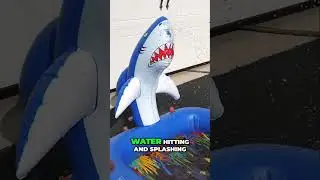 Shark Sprinkler Pool Fun: Watch it Blast Water! #shorts