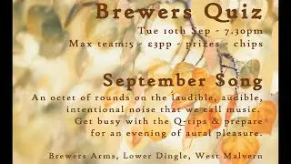 BREWERS QUIZ - TUE 10th Sep -  7.30pm