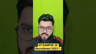 IIT KANPUR JE Recruitment 2022 #shorts #iitkanpur ##shortvideo #viralvideo #civilengineering