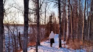 The cold January sunset 