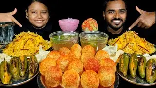 Pani Puri Eating Challenge | Paneer Biryani, Bharwa Mirch & Raita | Asmr Eating | Couple Eating Show
