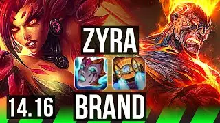 ZYRA vs BRAND (JGL) | 7/0/9, 72% winrate, Godlike | EUW Grandmaster | 14.16