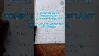 SKMU UG SEM 4 FUND. OF COMPUTER IMP QUESTION II EXAM 2024 II SKMU II#skmu #exam #shorts #jh #bsc