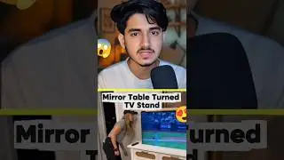 Mirror Table Transformation into hidden tv stand 😱 #facts #shorts