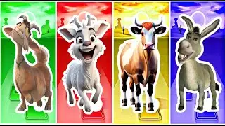 Funny Goat 🐐 vs Funny Goat vs Funny Cow 🐮 vs Funny Donkey- Tiles Hop Coffin Dance