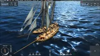 Naval action Alpha, sailing the cutter cutter and boarding the enemy