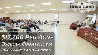 $17,200 Per Acre Osceola County, Iowa 80.86 Acre Land Auction