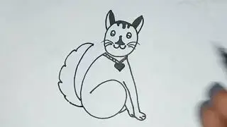 How to Draw Cat Using Number 6 | Easy Cat Drawing for Beginners 