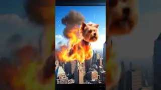 Super Yorkie as the Human Torch