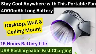 All-in-One Portable Fan with 15hr Battery Life & Fast Charging | Super quiet & powerful airflow