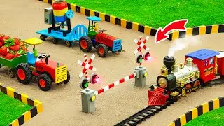 top most diy mini tractor making safety barrier for train | science project​