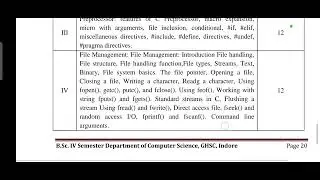B.Sc IV open Elective important topics