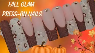 How To Make Custom Fall Press-on Nails 🍁🍂 | Press-on Nails For Beginners | Press-on Nail Tutorials 
