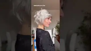 PRESTON di #esteticadesigns , #parrucca corta e mossa, in SILVERSUN RT8, #syntheticwig #wiglove