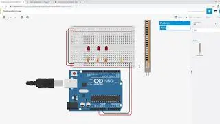 6. Tinkercad Circuit Flex sensor with LED
