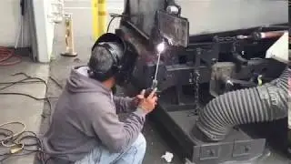 Fixing Street Sweeper Hopper Gate - Welding it!