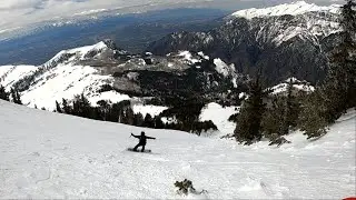 Skiing Cold Fusion Couloir -  North Summit of Mt Timpanogos, Utah