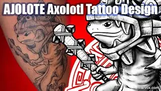 AJOLOTE Axolotl Aztec Salamander Tattoo Design warvox