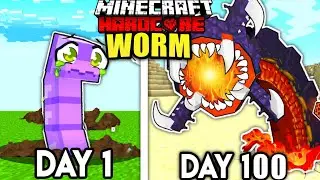 I Survived 100 Days as a WORM in Minecraft